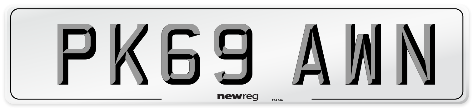PK69 AWN Number Plate from New Reg